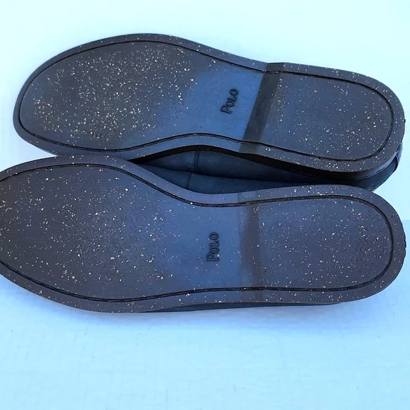 EUC POLO RALPH LAUREN MEN'S BLACKLY  NAVY LEATHER LOAFERS - Picture 5 of 9